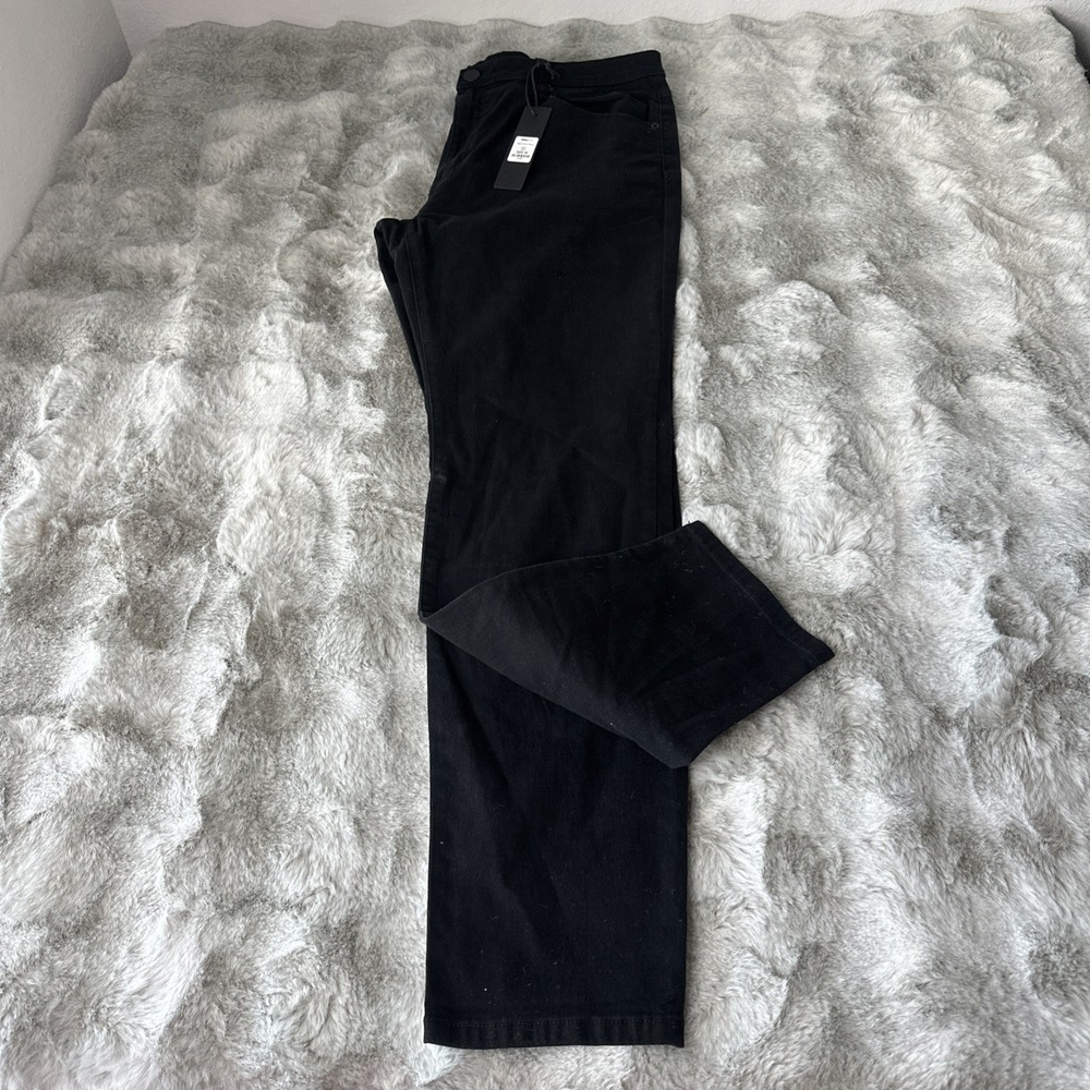 Fashion Nova Men Mac Chino Pants Black Size 38 NWT Straight Leg Stretch-0349